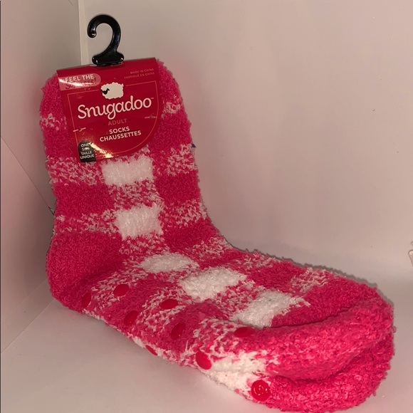 Set Pink & White/Blue & White NonSkid Adult Socks - Picture 1 of 5
